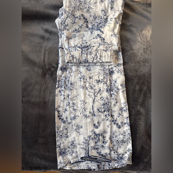 PETITE PLUME Women's Twill Long Sleeve Short Set in Timeless Toile NWT - Picture 8 of 10